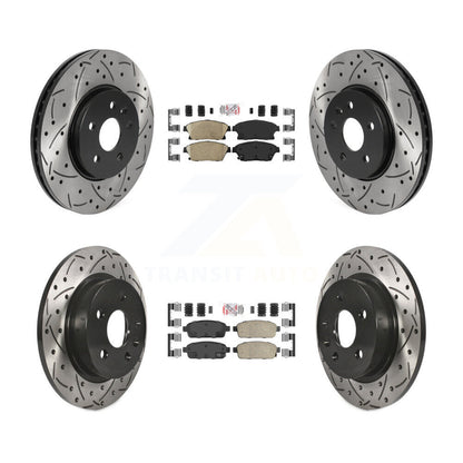 Kit de Rotors de frein à disque de fente de foret de tampon en céramique avant et arrière pour Chevrolet Trax Buic