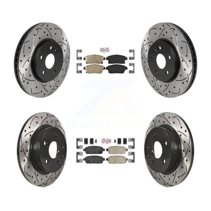 Kit de Rotors de frein à disque de fente de foret de tampon en céramique avant et arrière pour Chevrolet Trax Buic