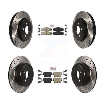 Kit de Rotor de frein à fente de forage de tampon en céramique avant et arrière pour Chrysler 300 AWD avec 3.5