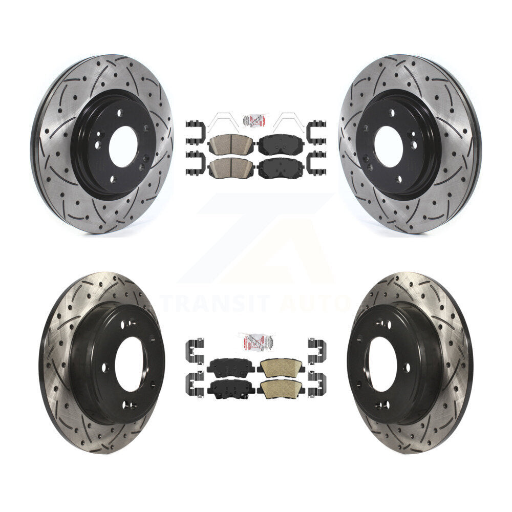 Kit de Rotors de frein à disque, fente de perçage de tampons en céramique avant et arrière, pour Kia Forte5 2021 1.6