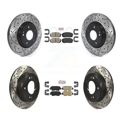 Kit de Rotors de frein à disque, fente de perçage de tampons en céramique avant et arrière, pour Kia Forte5 2021 1.6