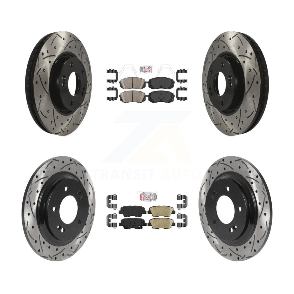Kit de Rotor de frein à disque, fente de perçage pour tampons en céramique avant et arrière, pour Kia Soul E 2017 – 2019