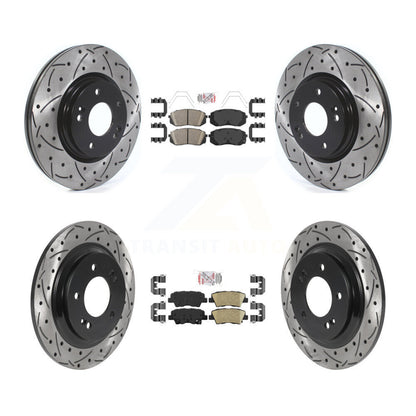 Kit de Rotor de frein avec coussinets en céramique avant et arrière, fente percée, pour Hyundai Elantra GT Ki
