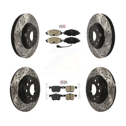 Kit de Rotor de frein à fente de forage de tampon en céramique avant et arrière, pour Volkswagen Taos Audi A3 T