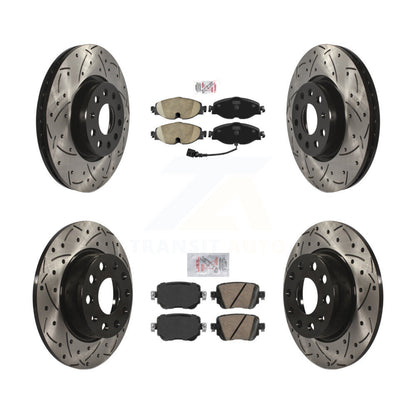 Kit de Rotor de frein à fente de forage de tampon en céramique avant et arrière pour Volkswagen Golf SportWage