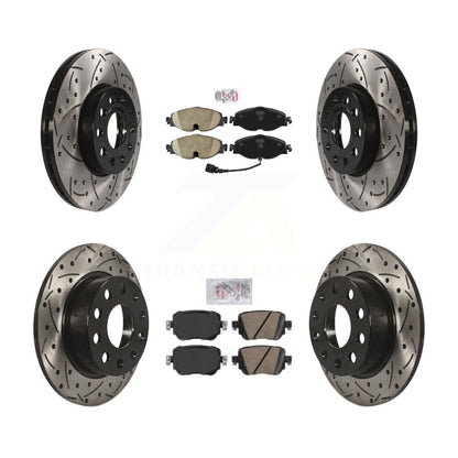 Kit de Rotor de frein à fente de forage de tampon en céramique avant et arrière pour Volkswagen Golf SportWage