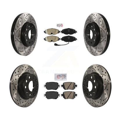 Kit de Rotor de frein à fente de forage de tampon en céramique avant et arrière pour Volkswagen Golf SportWage