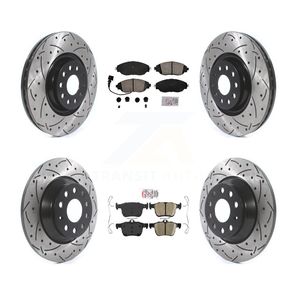 Kit de Rotor de frein à disque, fente de perçage de tampons en céramique avant et arrière, pour Volkswagen Jetta 2.0