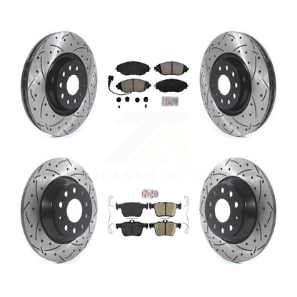 Kit de Rotor de frein à disque, fente de perçage de tampons en céramique avant et arrière, pour Volkswagen Jetta 2.0