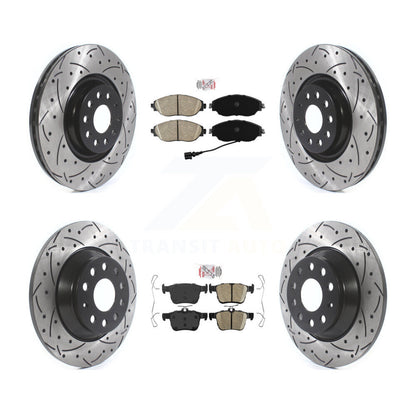 Kit de Rotor de frein à disque, fente de perçage de tampons en céramique avant et arrière, pour Volkswagen Jetta 2.0