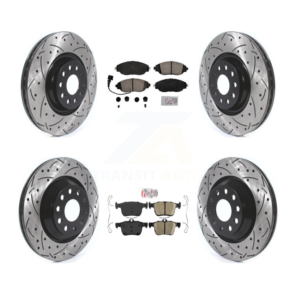 Kit de Rotors de frein à fente de forage de tampon en céramique avant et arrière pour Audi S3 A3 Quattro Arteo