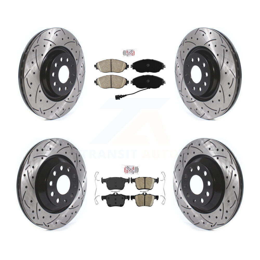 Kit de rotors de frein à fente de forage en céramique avant et arrière, pour Volkswagen Golf R Audi S