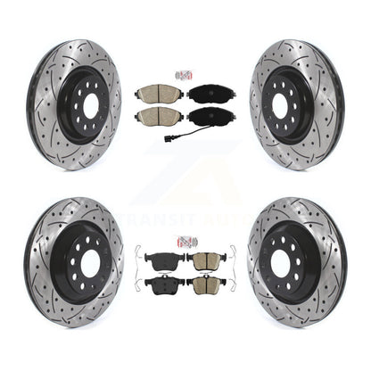 Kit de rotors de frein à fente de forage en céramique avant et arrière, pour Volkswagen Golf R Audi S