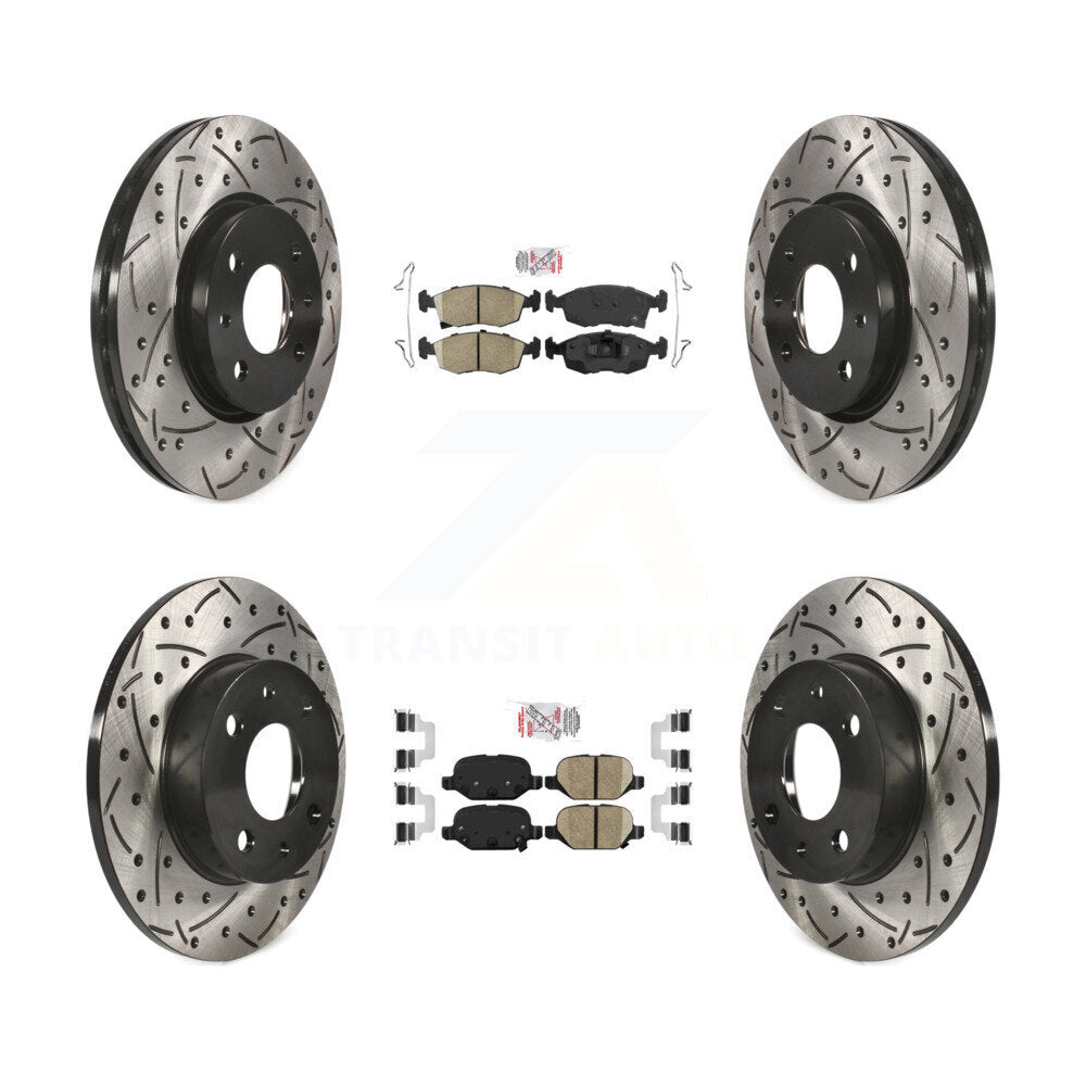 Kit de rotors de frein à disque fendus percés avec revêtement en céramique avant et arrière pour Fiat 50