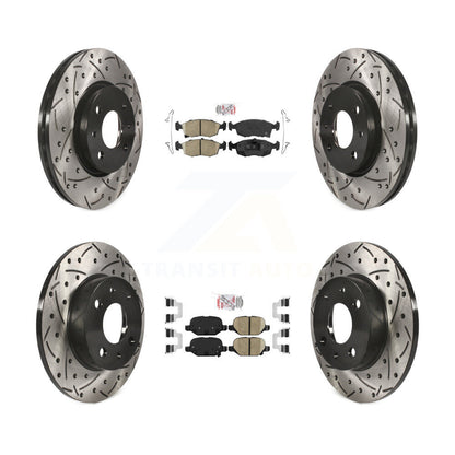 Kit de rotors de frein à disque fendus percés avec revêtement en céramique avant et arrière pour Fiat 50