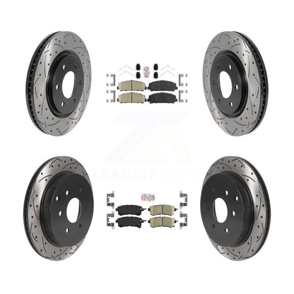 Kit de Rotors de frein à fente de forage de tampon en céramique avant et arrière pour INFINITI QX80 Nissan QX5