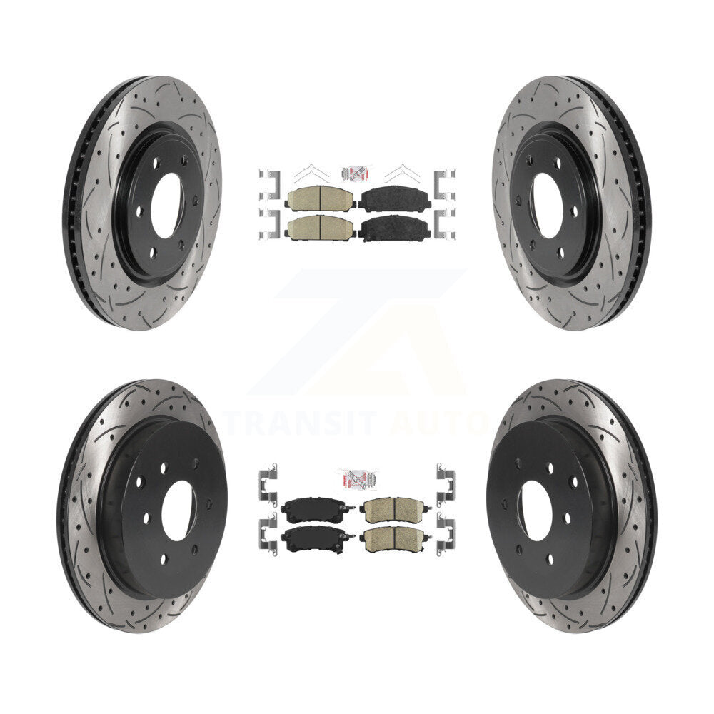 Kit de Rotors de frein à fente de forage de tampon en céramique avant et arrière pour INFINITI QX80 Nissan QX5