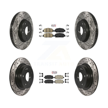 Kit de Rotors de frein à disque à fente de forage de tampon en céramique avant et arrière pour Honda HR-2016-2022