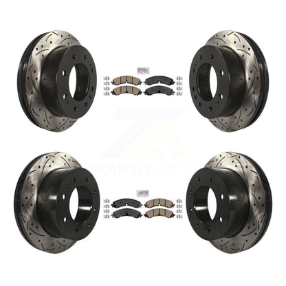 Kit de Rotors de frein à fente de forage de tampon en céramique avant et arrière pour GMC Chevrolet Sierra 250