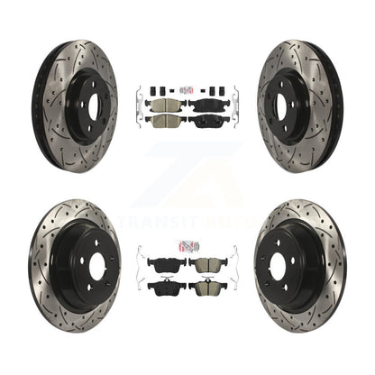 Kit de rotors de frein à fentes semi-métalliques avant et arrière en céramique, pour Ford Edge