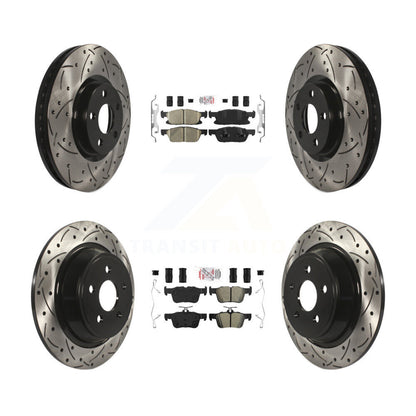 Kit de rotors de frein à fentes semi-métalliques avant et arrière en céramique, pour Ford Edge