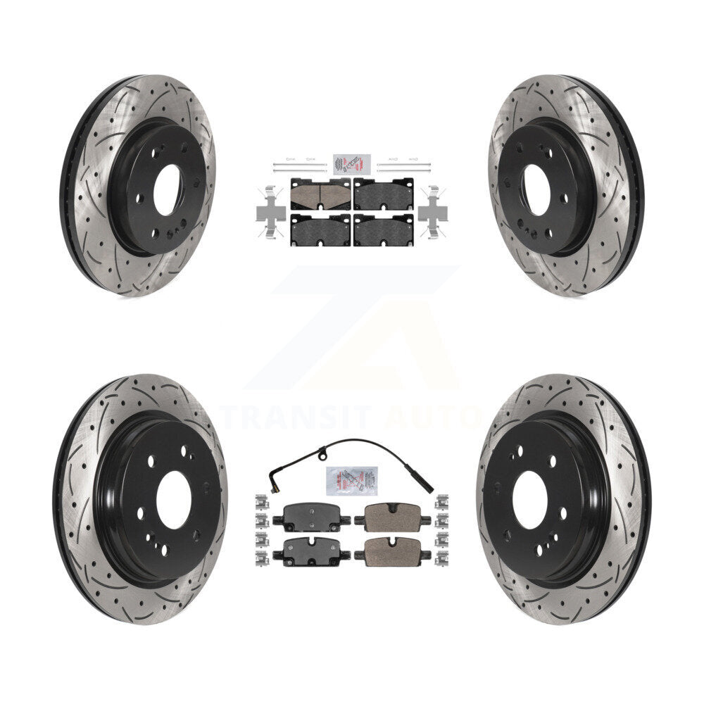 Kit de rotors de frein à fente de forage semi-métallique avant en céramique et arrière pour GMC 1500 X