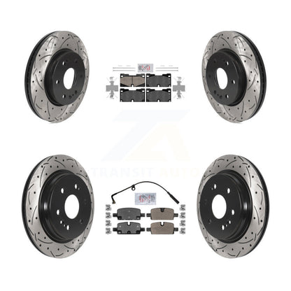 Kit de rotors de frein à fente de forage semi-métallique avant en céramique et arrière pour GMC 1500 X