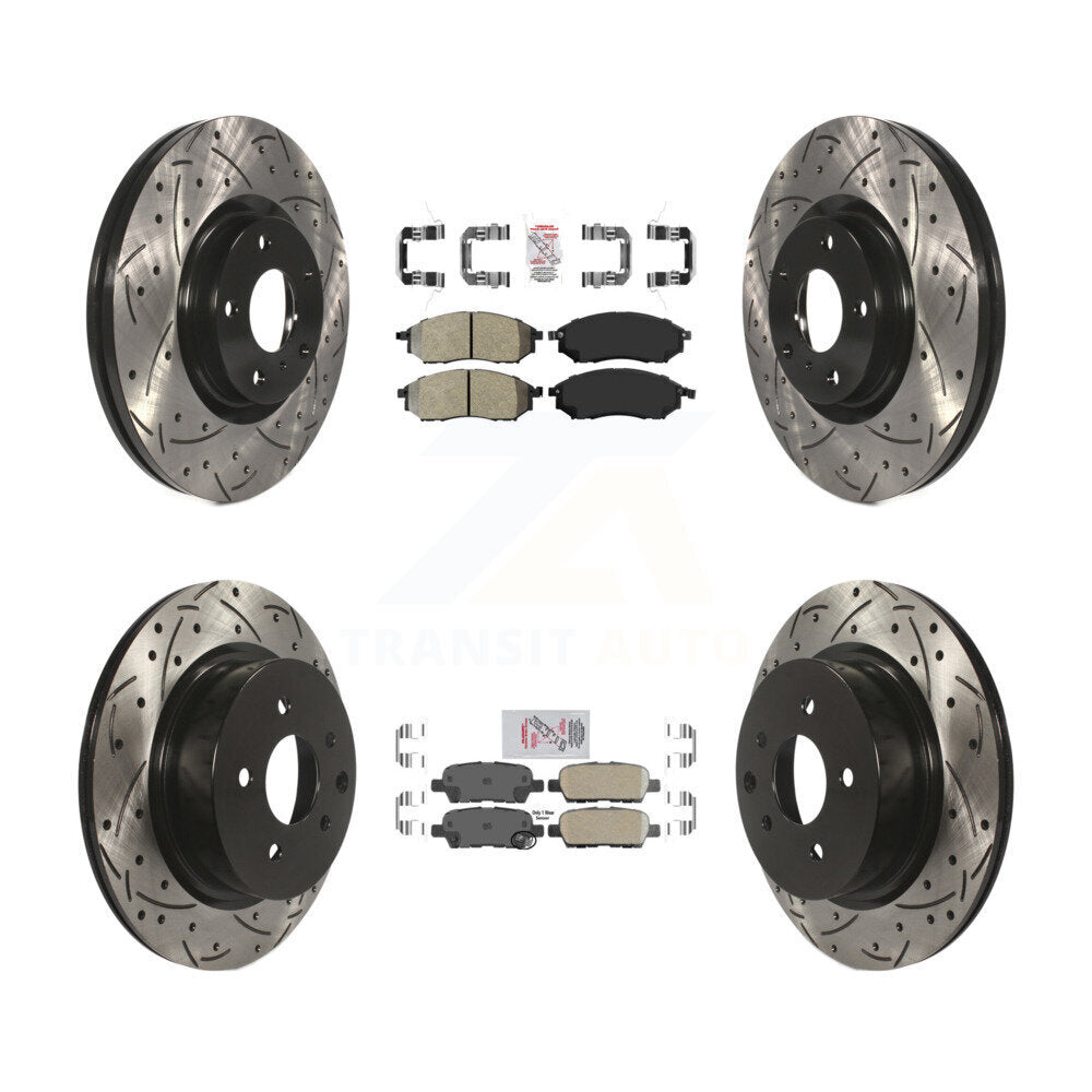 Kit de Rotor de frein à fente de forage en céramique avant semi-métallique arrière pour INFINITI G3
