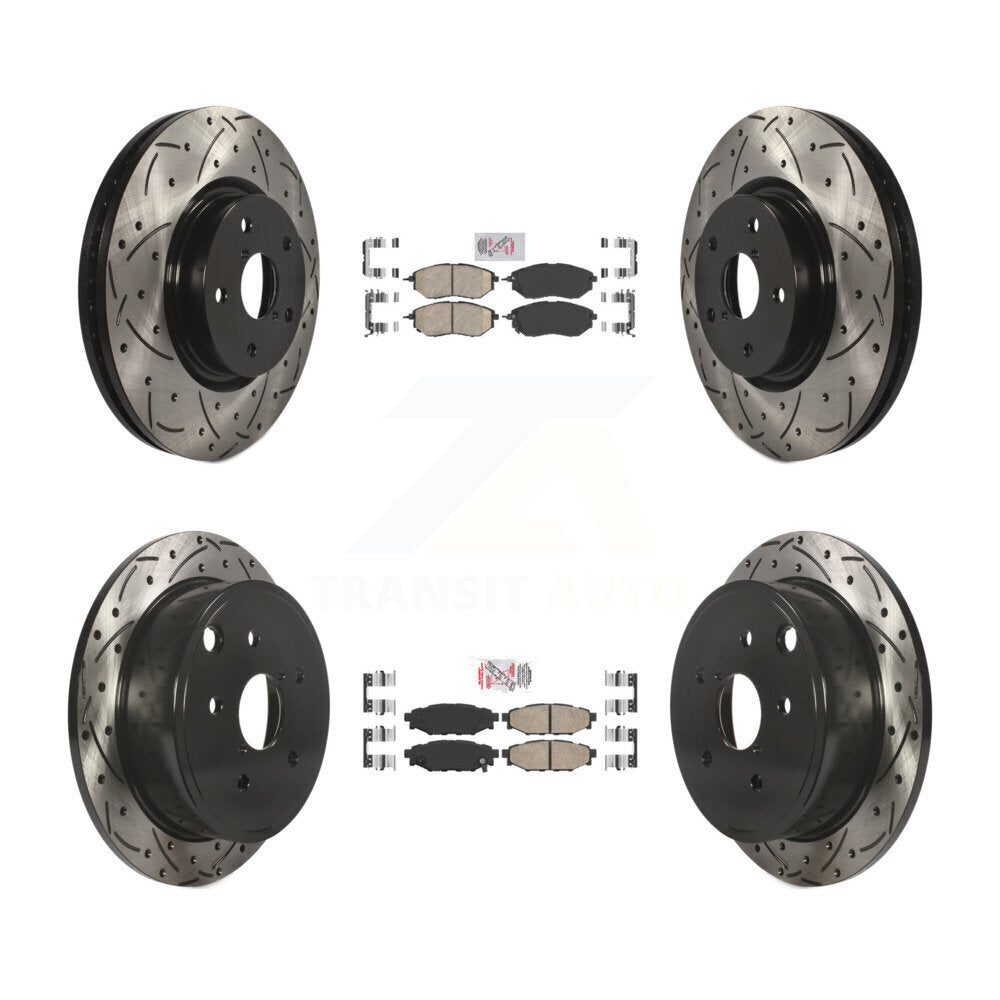 Kit de rotor de frein à disque avec coussinet en céramique avant et arrière, fente percée, pour Subaru WR