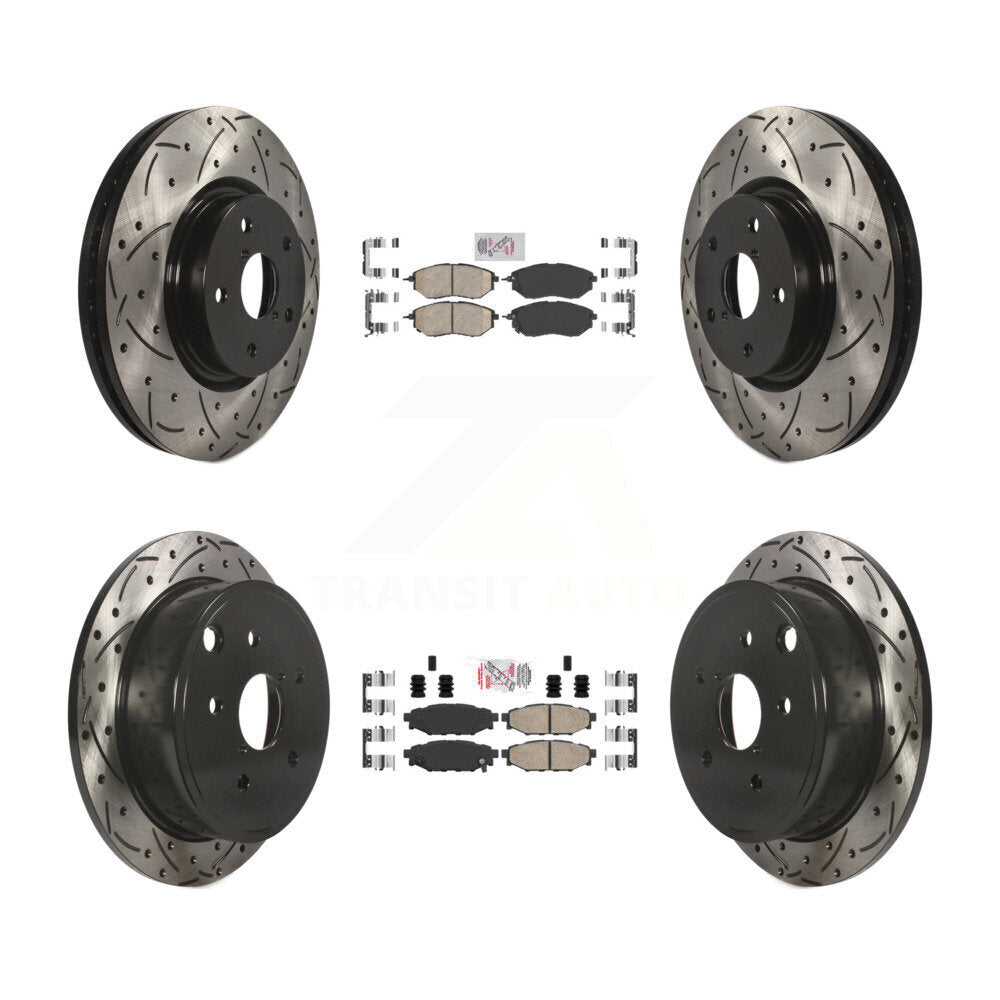 Kit de rotor de frein à disque avec coussinet en céramique avant et arrière, fente percée, pour Subaru WR