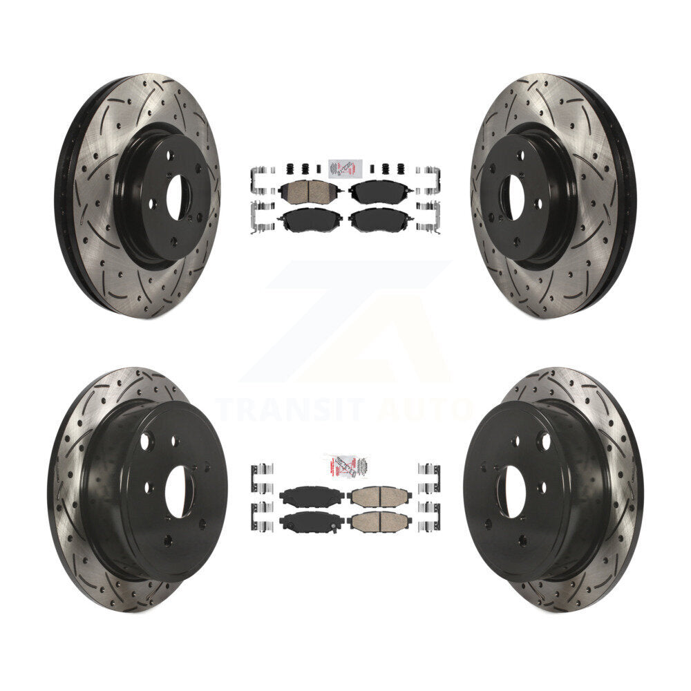 Kit de rotor de frein à disque avec coussinet en céramique avant et arrière, fente percée, pour Subaru WR