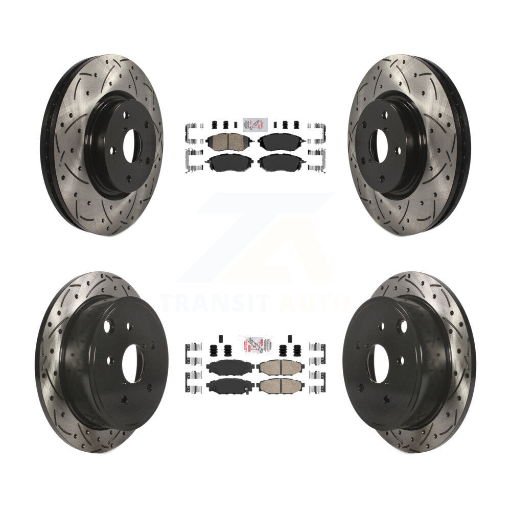 Kit de rotor de frein à disque avec coussinet en céramique avant et arrière, fente percée, pour Subaru WR