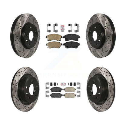 Kit de Rotors de frein à disque de fente de foret de manteau de protection en céramique avant et arrière pour Chevrolet Cruz