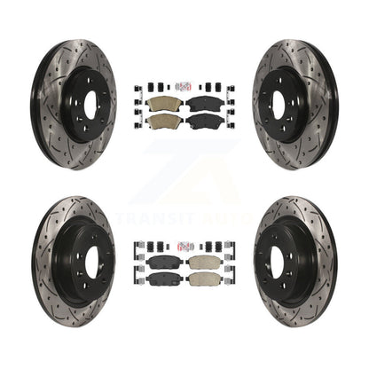 Kit de Rotors de frein à disque de fente de foret de manteau de protection en céramique avant et arrière pour Chevrolet Cruz
