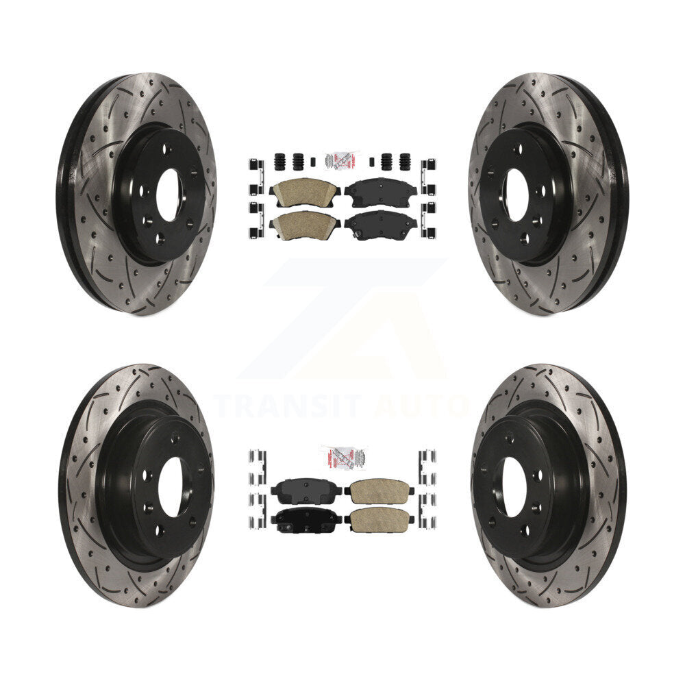Kit de Rotors de frein à disque de fente de foret de manteau de protection en céramique avant et arrière pour Chevrolet Cruz