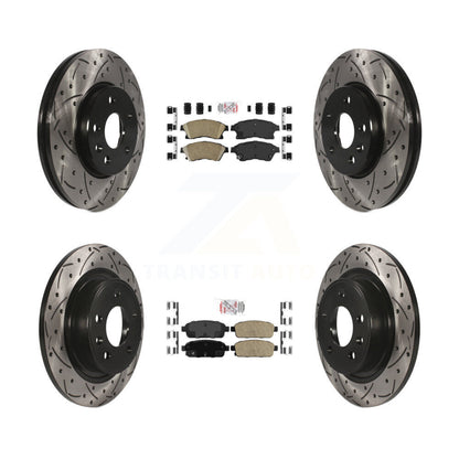 Kit de Rotors de frein à disque de fente de foret de manteau de protection en céramique avant et arrière pour Chevrolet Cruz