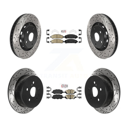 Kit de rotors de frein avant et arrière avec plaquettes en céramique et fentes percées, pour Toyota Venz 2009 – 2016