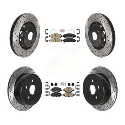 Kit de rotors de frein avant et arrière avec plaquettes en céramique et fentes percées, pour Toyota Venz 2009 – 2016