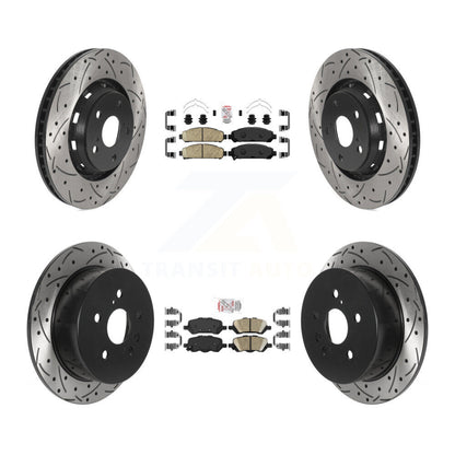 Kit de rotors de frein avant et arrière avec plaquettes en céramique et fentes percées, pour Toyota Venz 2009 – 2016