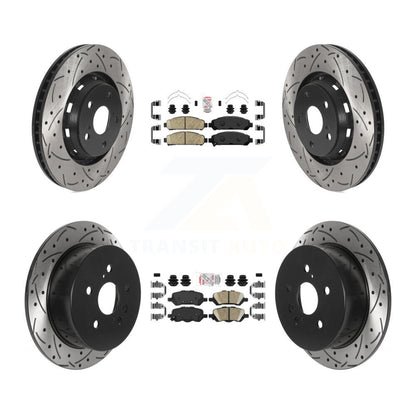 Kit de rotors de frein avant et arrière avec plaquettes en céramique et fentes percées, pour Toyota Venz 2009 – 2016