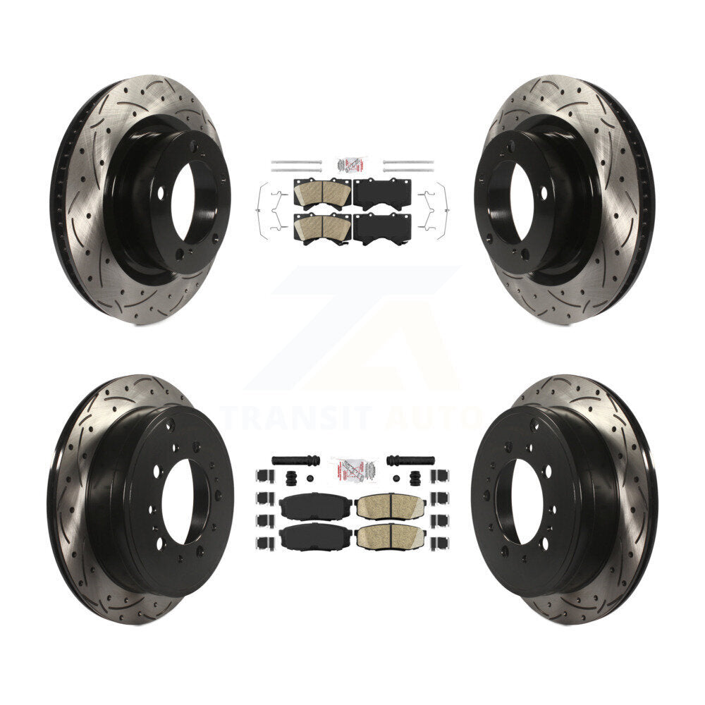 Kit de Rotor de frein à fente de forage de tampon en céramique avant et arrière pour Toyota Tundra Sequoia Lan