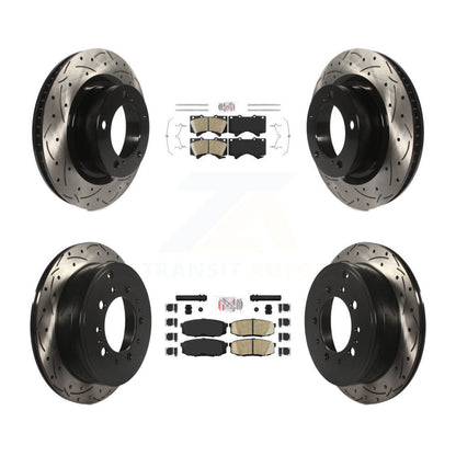 Kit de Rotor de frein à fente de forage de tampon en céramique avant et arrière pour Toyota Tundra Sequoia Lan
