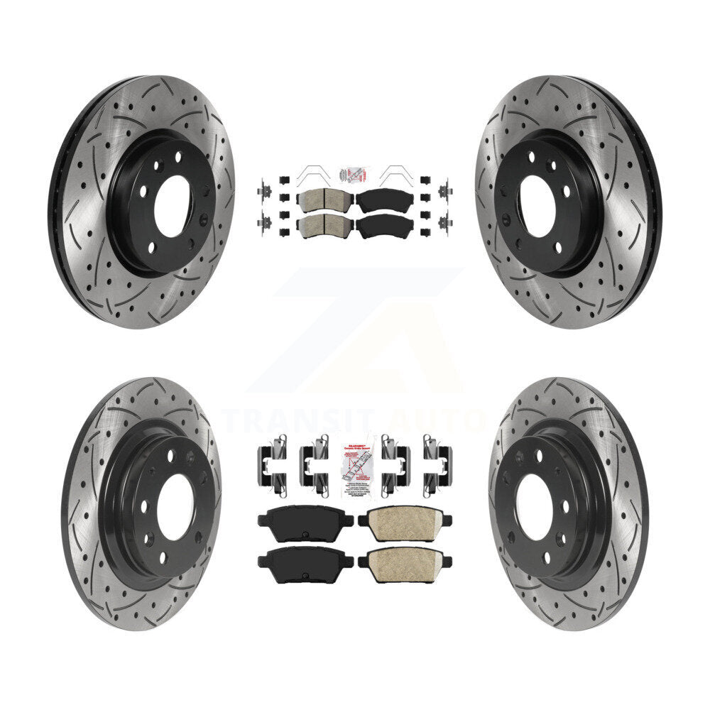 Kit de Rotors de frein à fente de forage en céramique avant semi-métallique arrière pour Ford Fusio