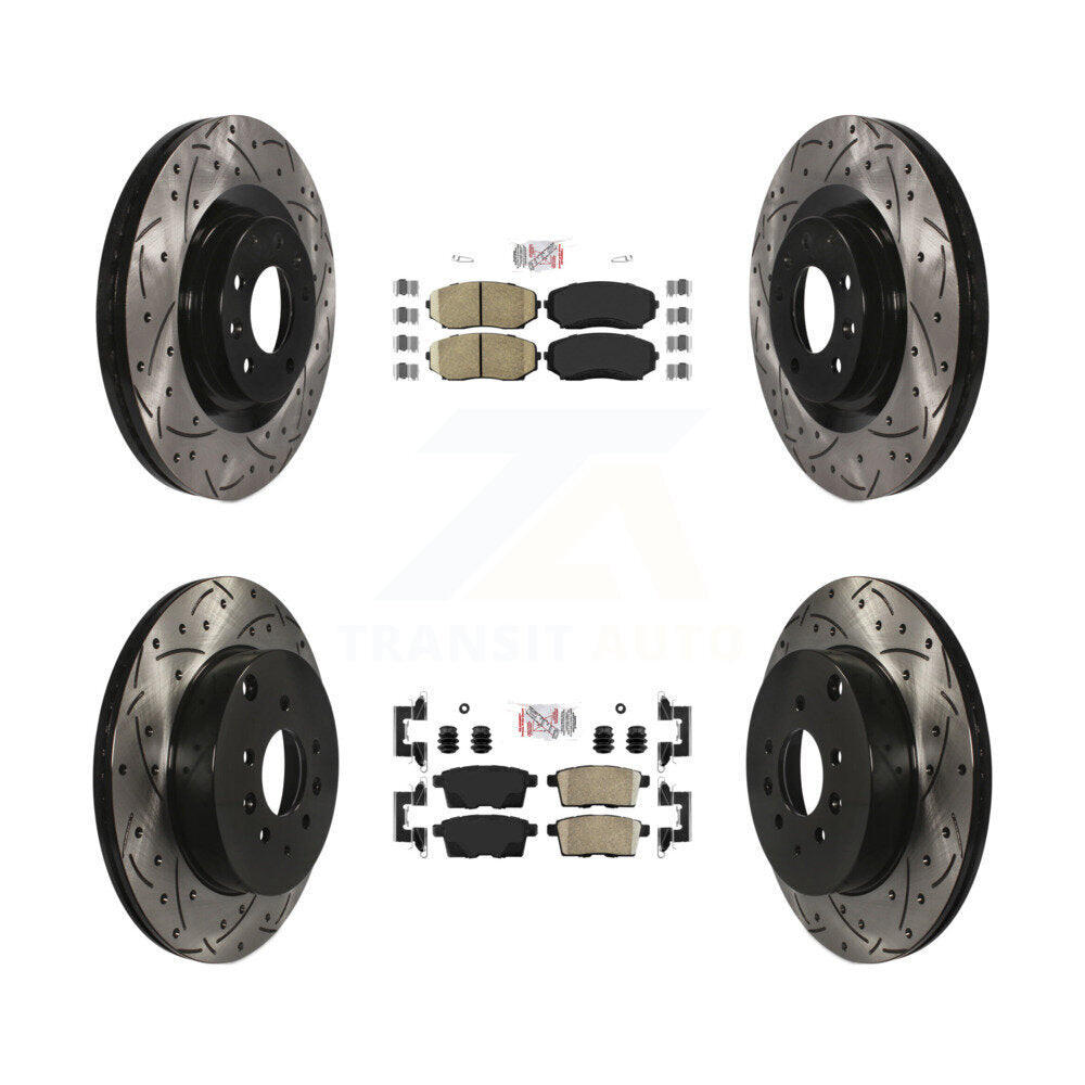 Kit de Rotors de frein à disque de fente de foret de tampon en céramique avant et arrière pour Mazda CX-2007-2015