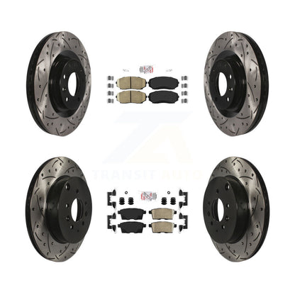 Kit de Rotors de frein à disque de fente de foret de tampon en céramique avant et arrière pour Mazda CX-2007-2015