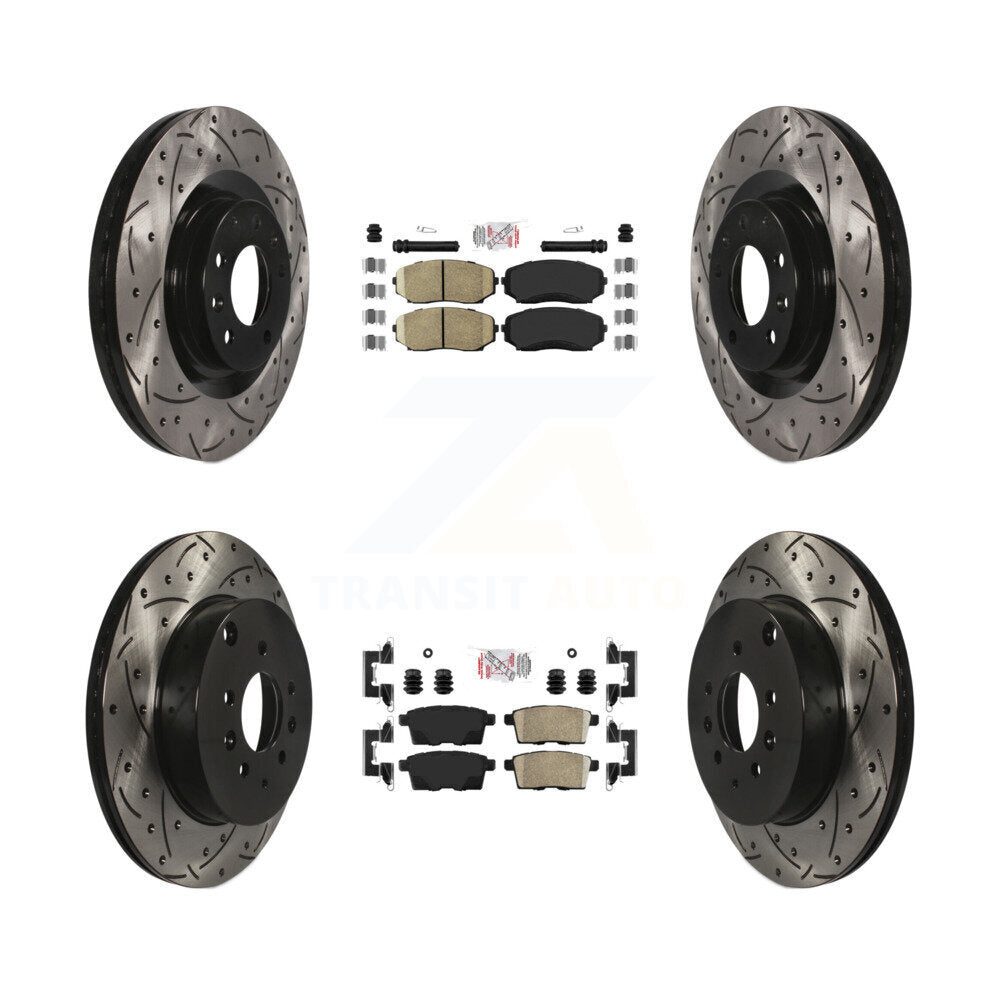 Kit de Rotors de frein à disque de fente de foret de tampon en céramique avant et arrière pour Mazda CX-2007-2015