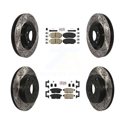 Kit de Rotors de frein à disque de fente de foret de tampon en céramique avant et arrière pour Mazda CX-2007-2015