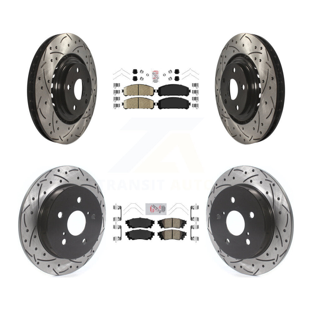 Kit de Rotors de frein à fente de forage de tampon en céramique avant et arrière pour Lexus NX300 NX200t NX300