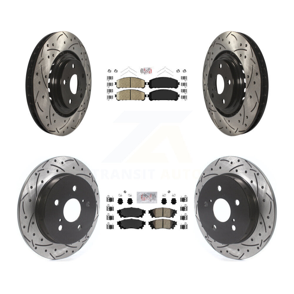 Kit de Rotors de frein à fente de forage de tampon en céramique avant et arrière pour Lexus NX300 NX200t NX300