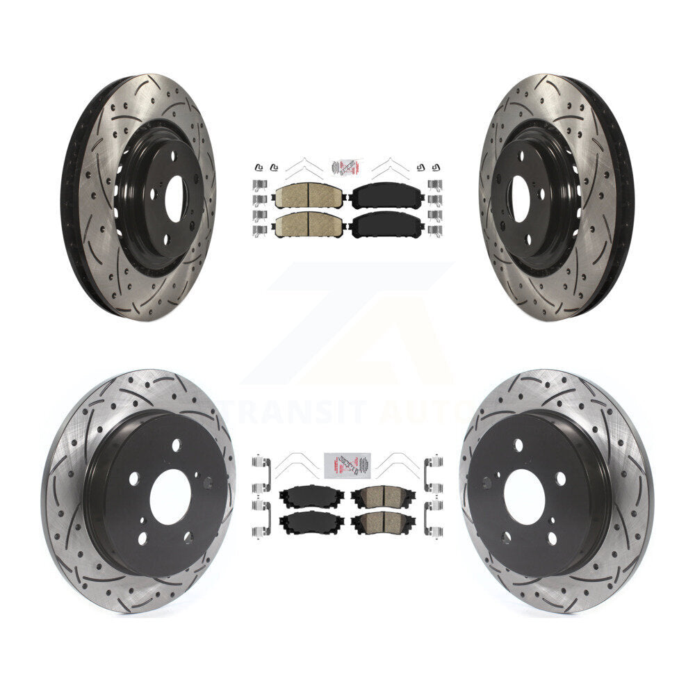 Kit de Rotors de frein à fente de forage de tampon en céramique avant et arrière pour Lexus NX300 NX200t NX300